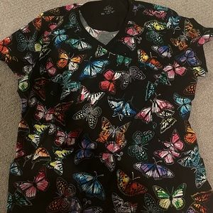 Infinity Butterfly Scrub Top 2XL